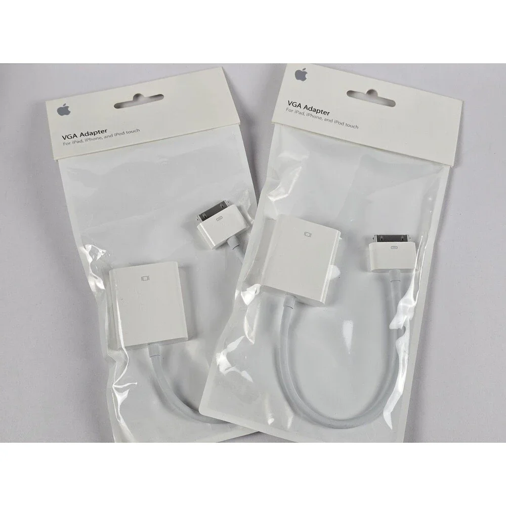 Apple VGA Adapter Video Cable MC552ZM/B 30 Pin iPhone iPad iPod Tablet Connector
